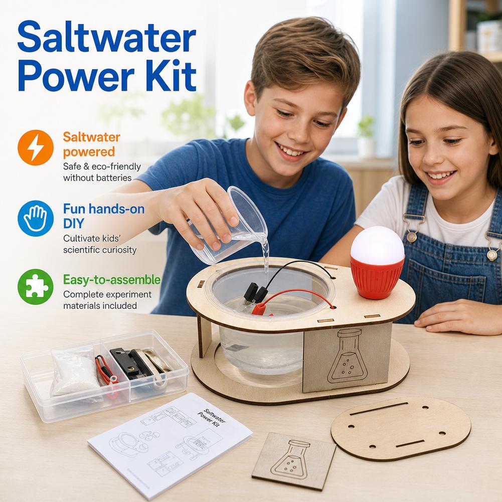 Science Kit - ชุดทดลองวิทยาศาสตร์ STEM สร้างไฟ LED ด้วยพลังงานจากน้ำเกลือ ประกอบง่าย