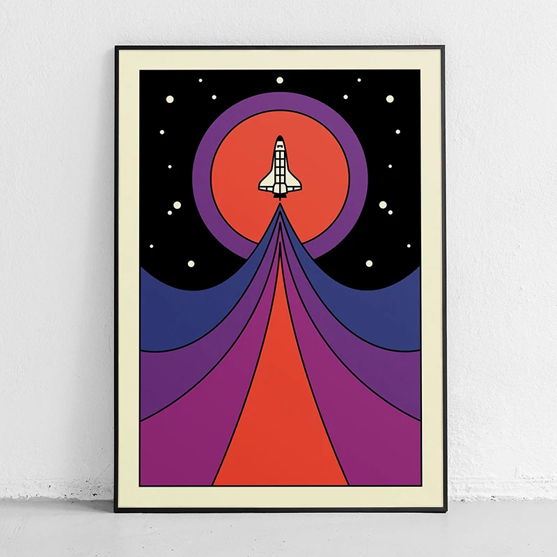 Retro บทคัดย่อกระสวยอวกาศ Sput - Star Map Poster บทวิจารณ์และราคา