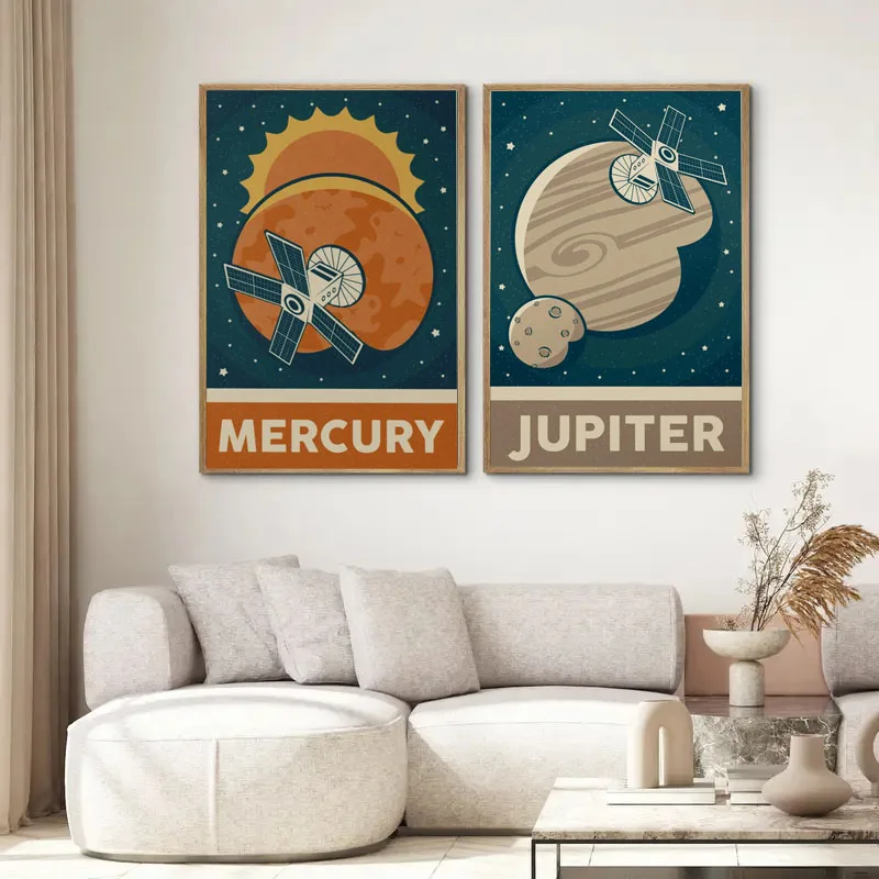1 PC Retro Solar System Planet - Star Map Poster บทวิจารณ์และราคา